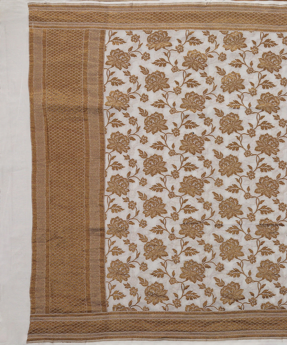 White_Handloom_Georgette_Banarasi_Dupatta_with_Floral_Zari_Jaal_WeaverStory_02