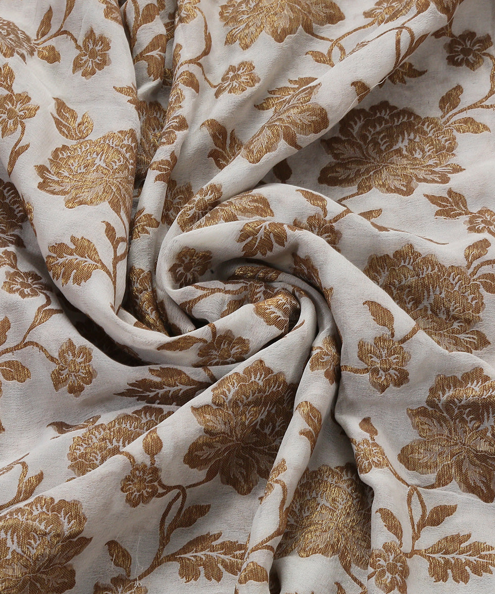 White_Handloom_Georgette_Banarasi_Dupatta_with_Floral_Zari_Jaal_WeaverStory_05