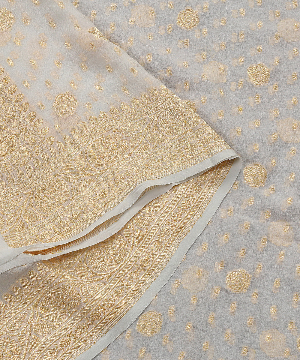 Handloom_Off_White_Georgette_Banarasi_Dupatta_with_Zari_Booti_WeaverStory_04