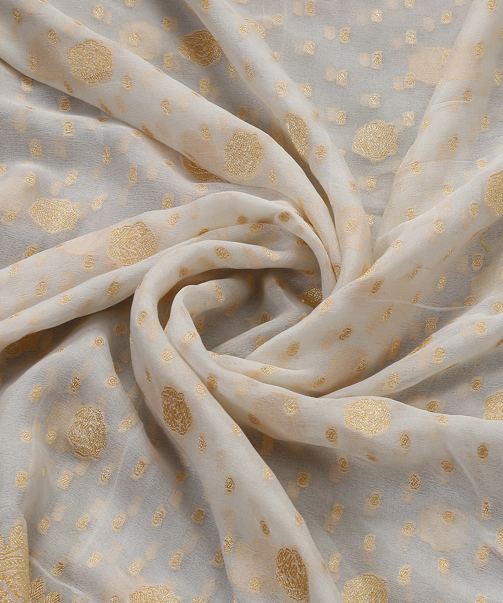 Handloom_Off_White_Georgette_Banarasi_Dupatta_with_Zari_Booti_WeaverStory_05