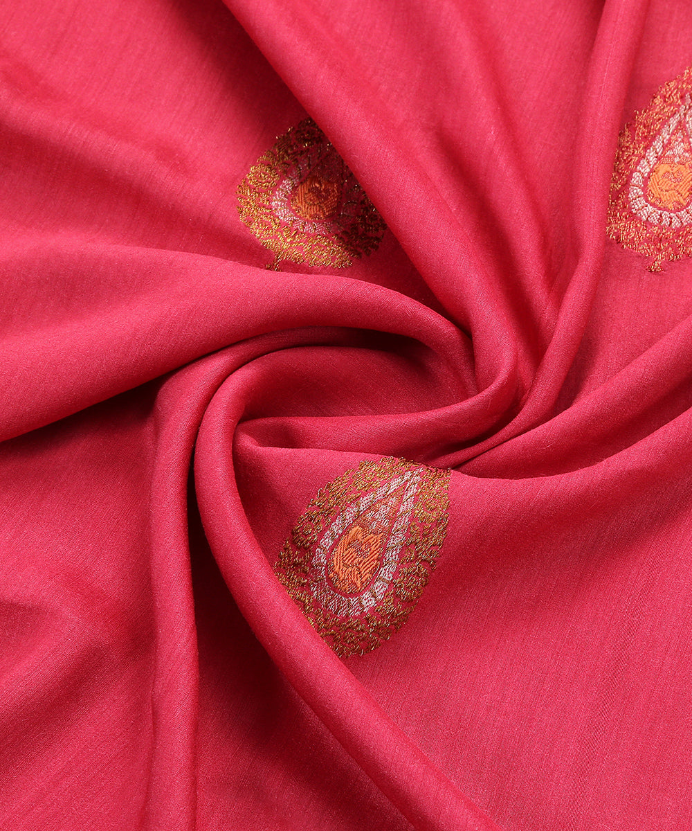 Pink_Handloom_Moonga_Silk_Banarasi_Dupatta_with_Paisley_Booti_WeaverStory_05