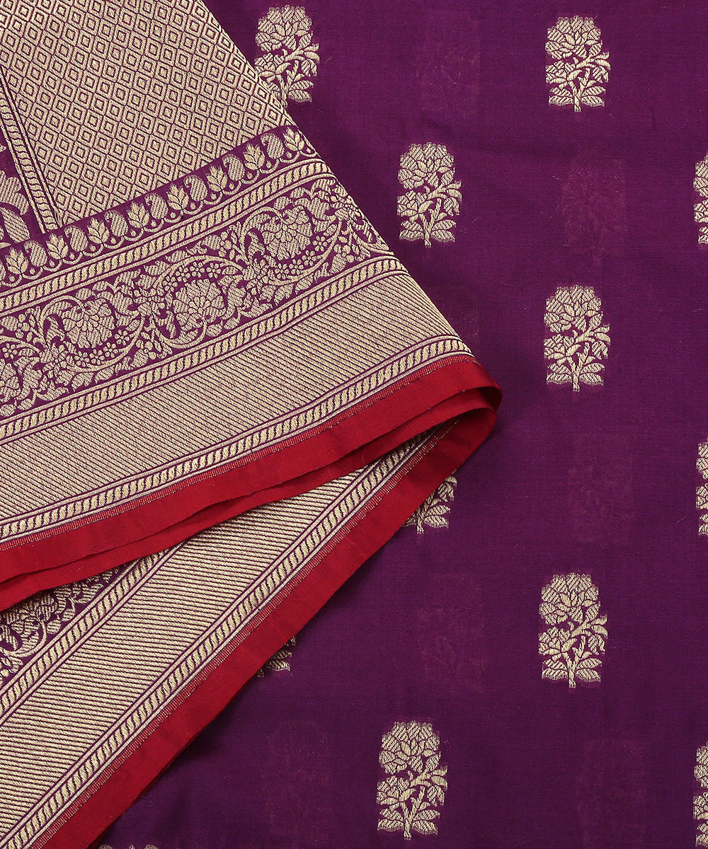 Handloom_Purple_Katan_Georgette_Banarasi_Dupatta_with_Cutwork_Floral_Booti_WeaverStory_04