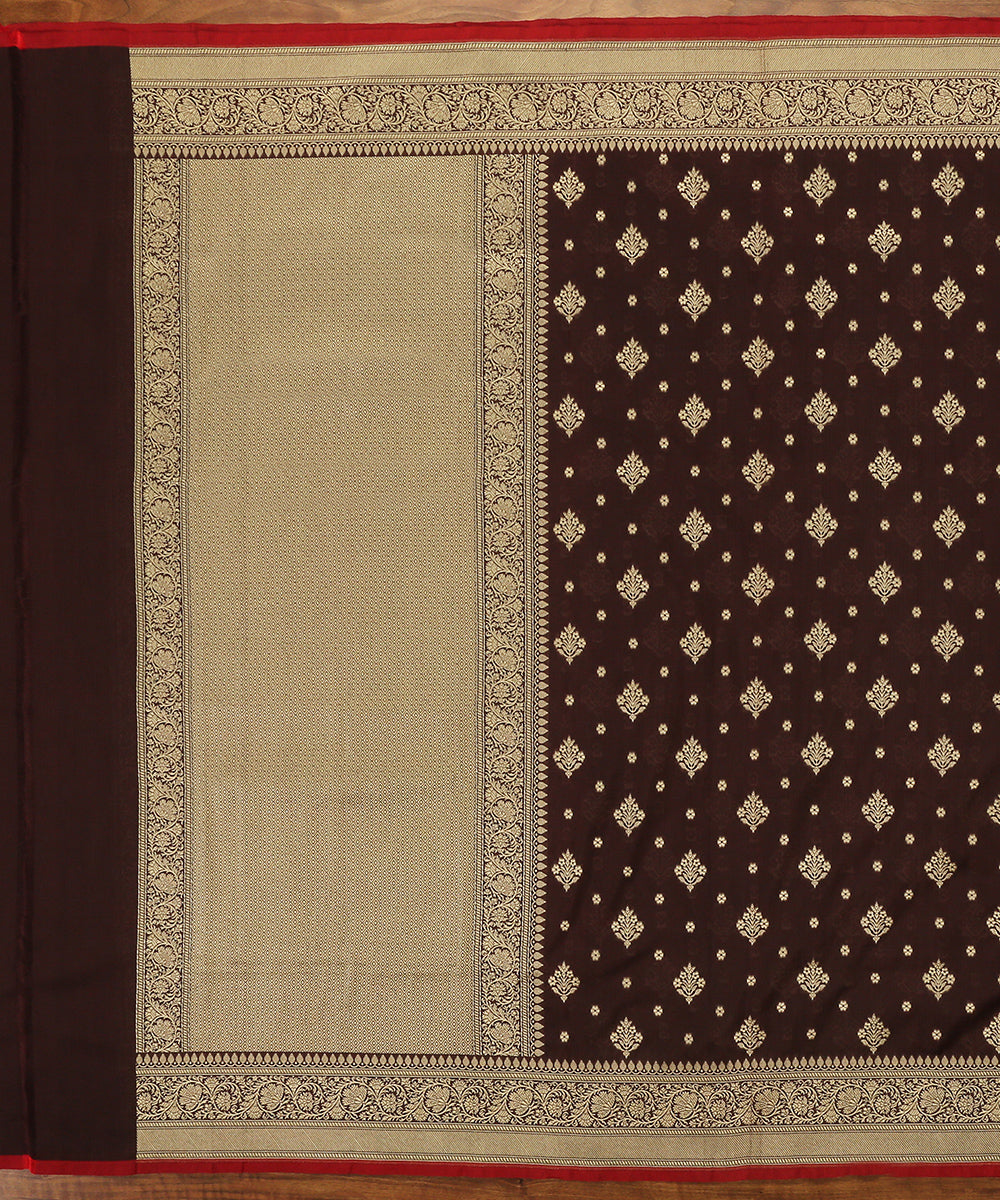 Wine_Handloom_Katan_Georgette_Banarasi_Dupatta_with_Gold_Booti_WeaverStory_02