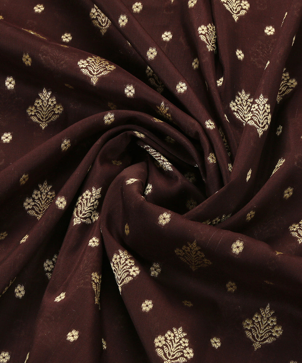 Wine_Handloom_Katan_Georgette_Banarasi_Dupatta_with_Gold_Booti_WeaverStory_05