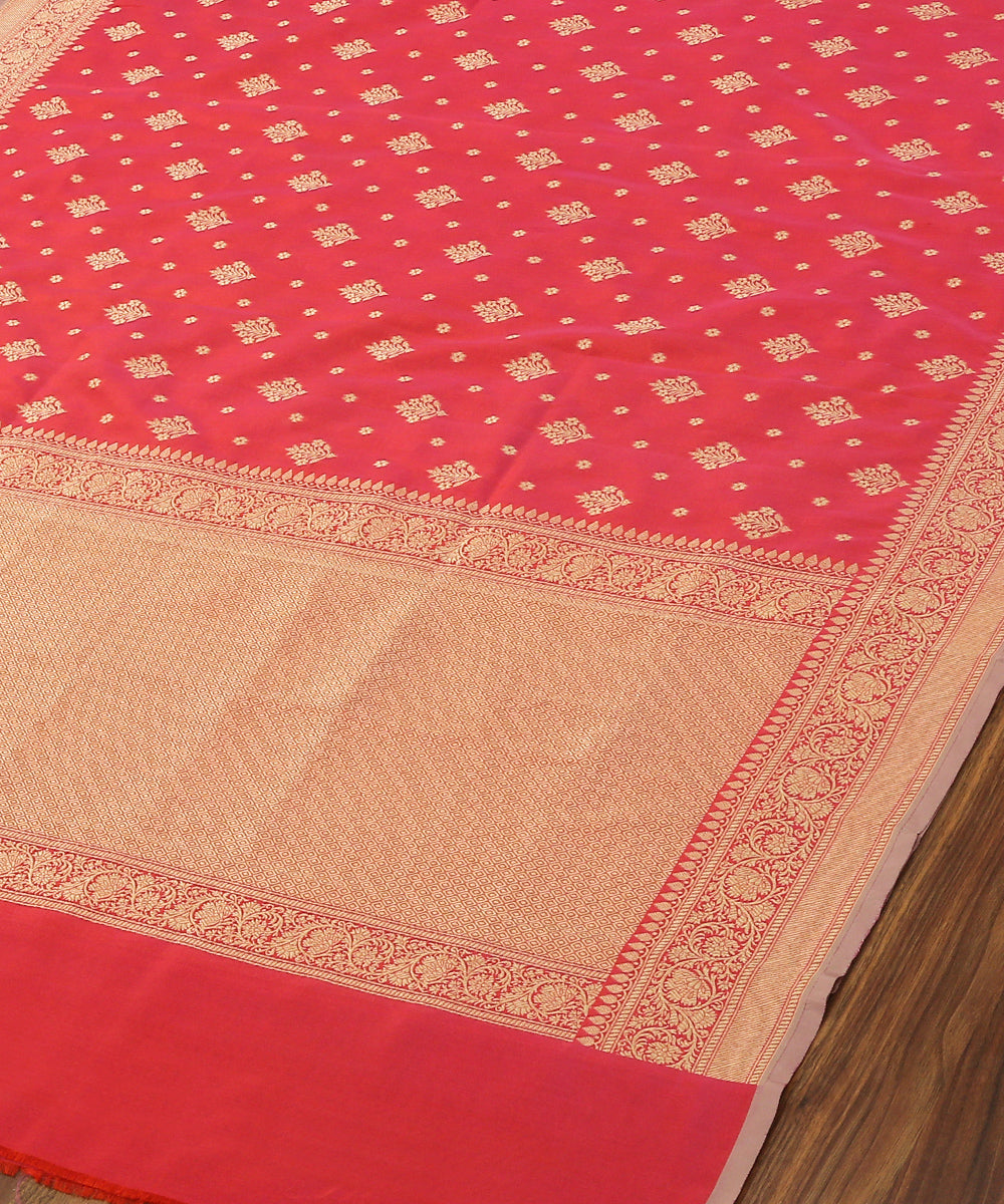 Pink_Handloom_Katan_Georgette_Banarasi_Dupatta_with_Floral_Booti_WeaverStory_03