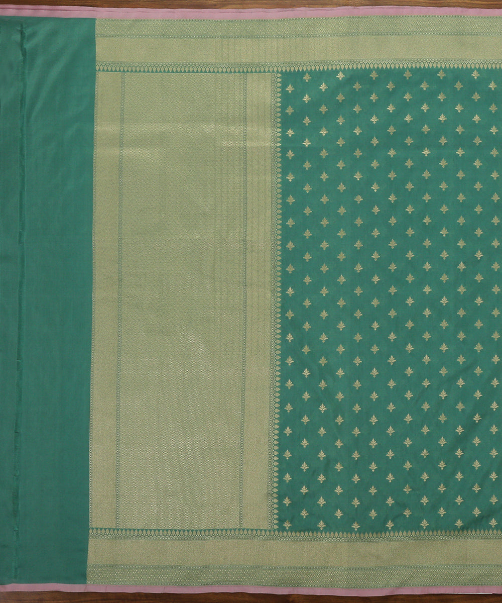 Green_Handloom_Katan_Georgette_Banarasi_Dupatta_with_Floral_Bootidar_Design_WeaverStory_02