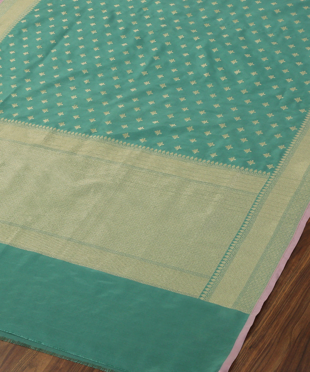 Green_Handloom_Katan_Georgette_Banarasi_Dupatta_with_Floral_Bootidar_Design_WeaverStory_03