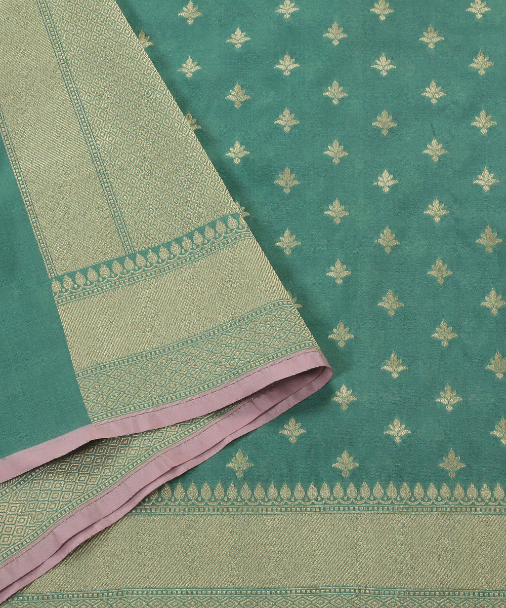 Green_Handloom_Katan_Georgette_Banarasi_Dupatta_with_Floral_Bootidar_Design_WeaverStory_04