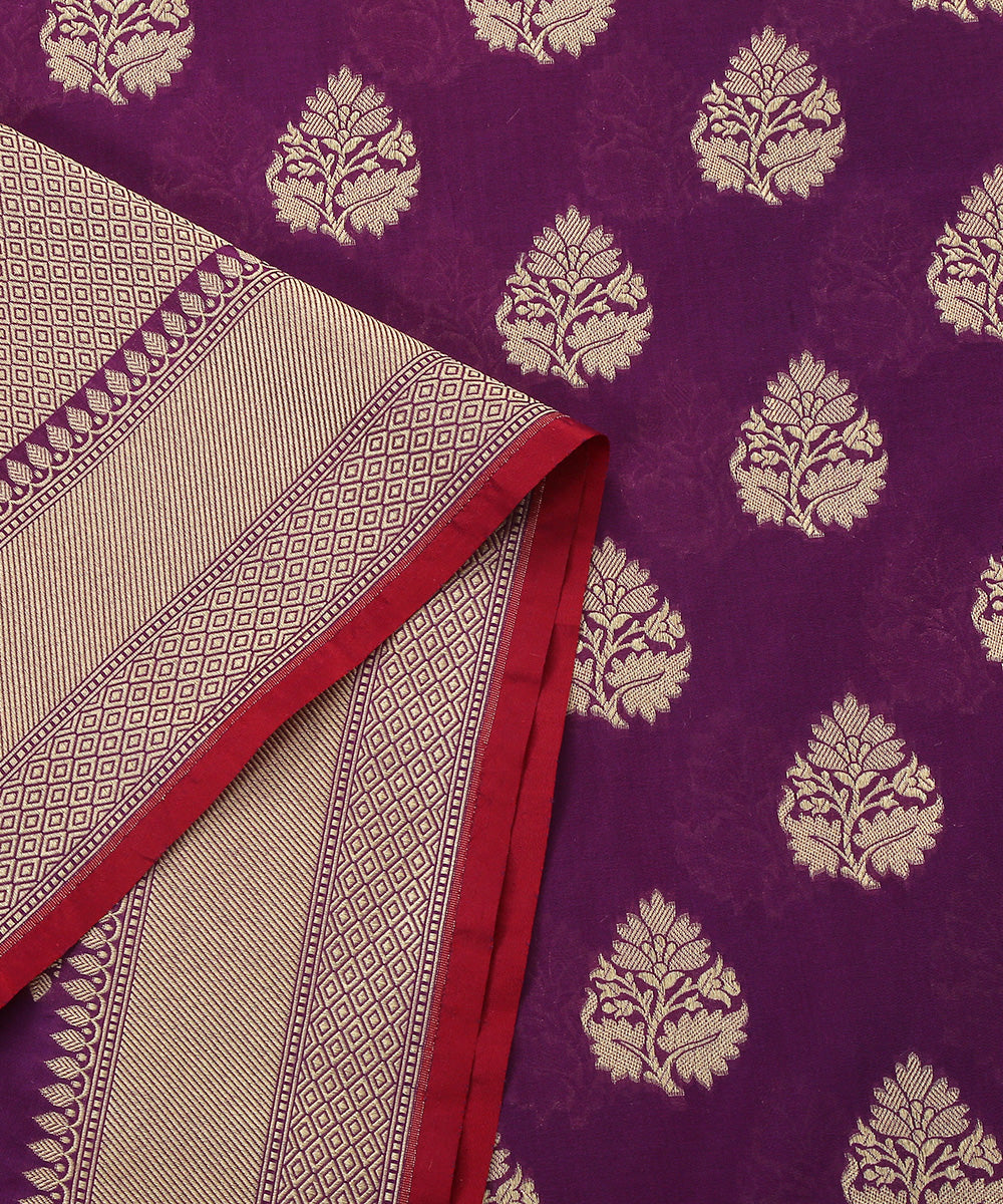Purple_Handloom_Katan_Georgette_Banarasi_Dupatta_with_Leaf_Motifs_WeaverStory_04