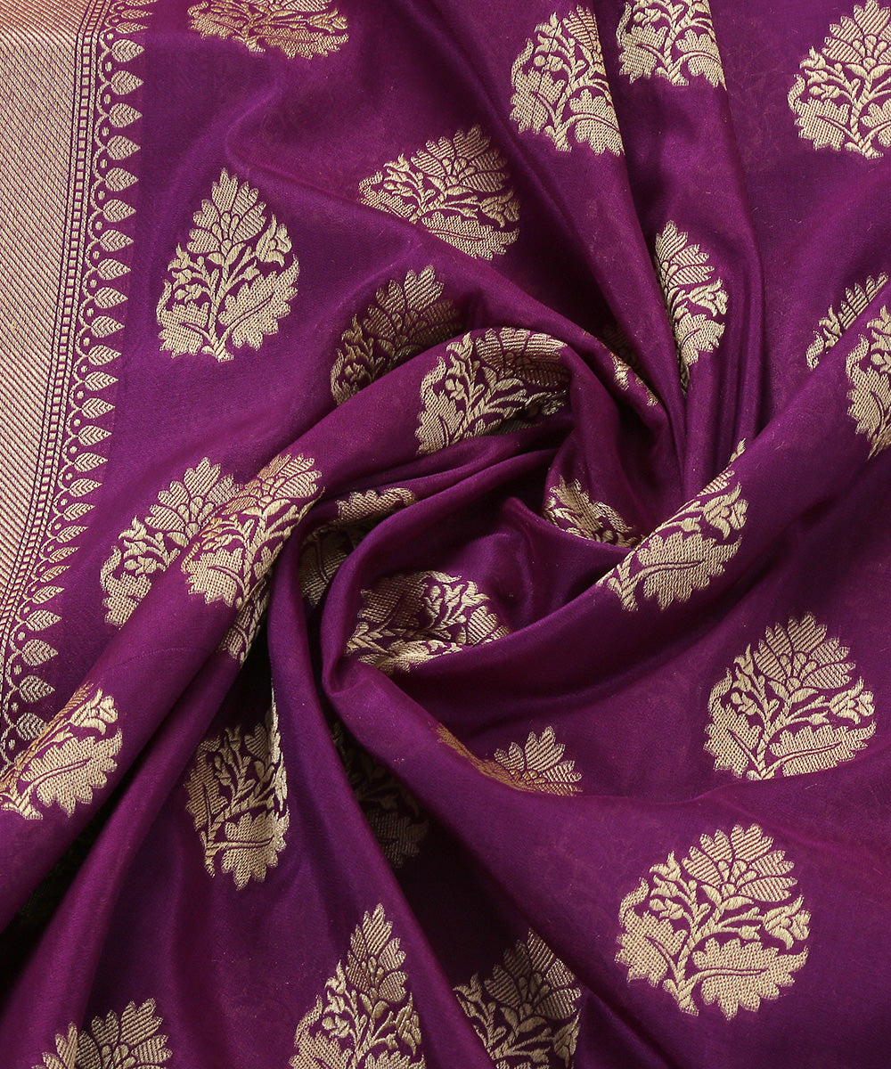 Purple_Handloom_Katan_Georgette_Banarasi_Dupatta_with_Leaf_Motifs_WeaverStory_05