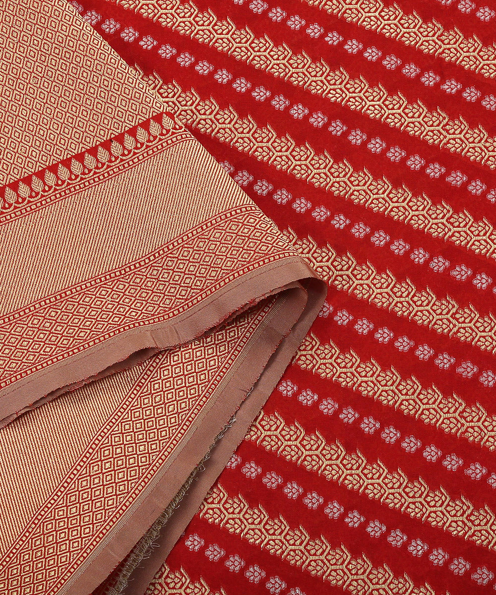 Handloom_Red_Katan_Georgette_Banarasi_Dupatta_with_Cutwork_Aada_Jaal_WeaverStory_04