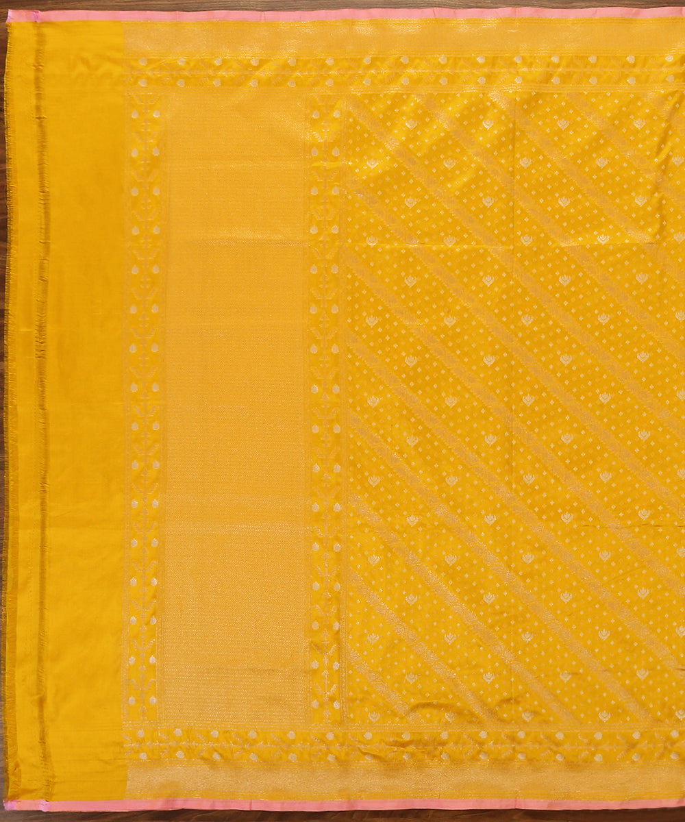 Yellow_Handloom_Pure_Katan_Silk_Banarasi_Dupatta_with_Aada_Jamdani_WeaverStory_02