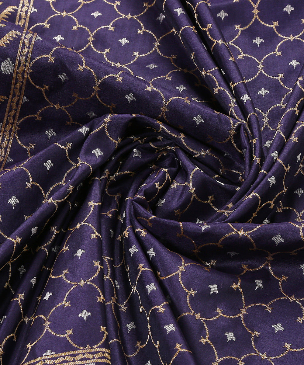 Handloom_Dark_Purple_Cutwork_Jamdani_Banarasi_Dupatta_WeaverStory_05
