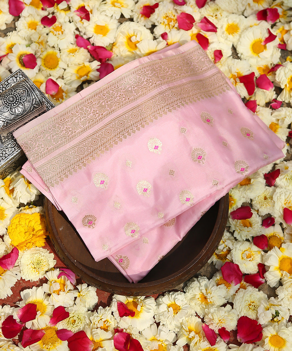 Light_Pink_Handloom_Pure_Katan_Silk_Banarasi_Dupatta_With_Meenakari_WeaverStory_01