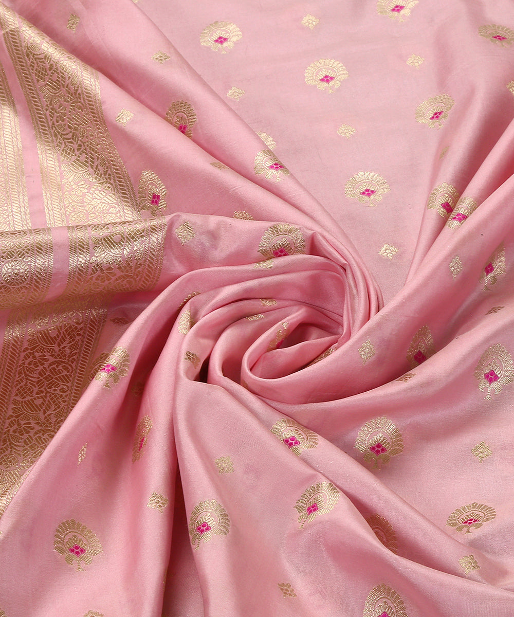 Handloom_Pink_Pure_Katan_Silk_Banarasi_Dupatta_With_Meenakari_WeaverStory_05