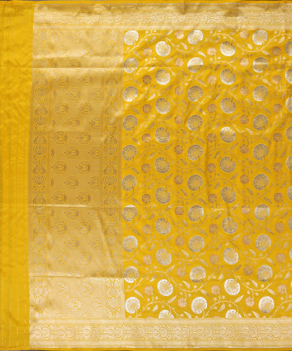 Handloom_Yellow_Cutwork_Jangla_Banarasi_Dupatta_With_Three_Tone_Zari_WeaverStory_02