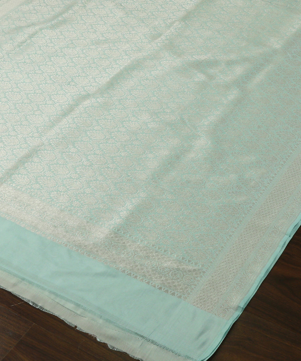 Blue_Handloom_Pure_Katan_Silk_Banarasi_Dupatta_with_Zari_Jaal_WeaverStory_03