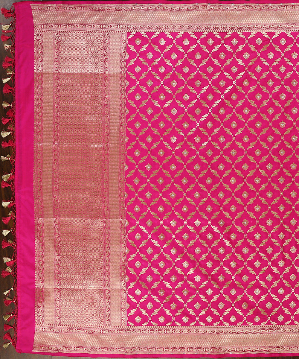 Rani_Pink_Handloom_Pure_Katan_Silk_Banarasi_Dupatta_with_Cutwork_Jaal_WeaverStory_02
