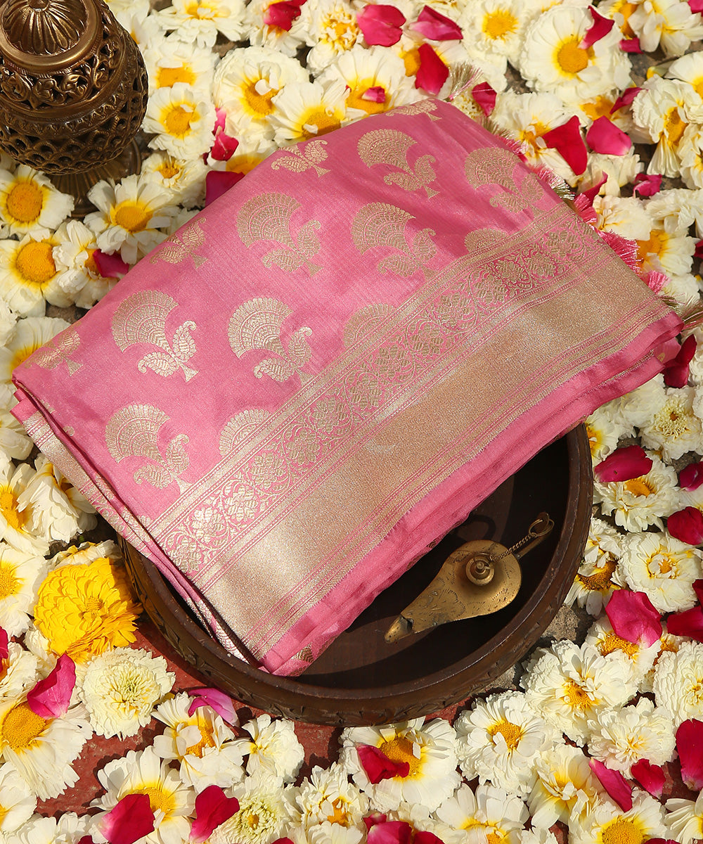 Handloom_Rose_Pink_Pure_Katan_Silk_Banarasi_Dupatta_with_Cutwork_Booti_WeaverStory_01