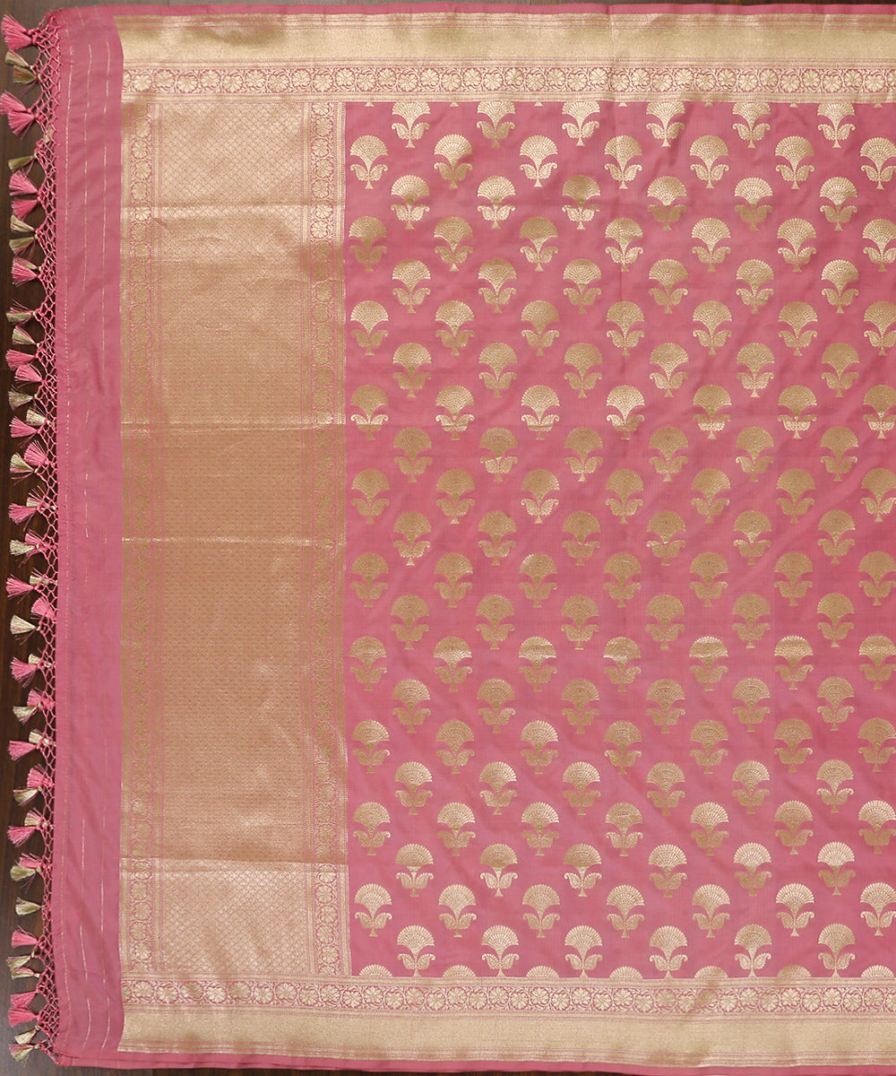 Handloom_Rose_Pink_Pure_Katan_Silk_Banarasi_Dupatta_with_Cutwork_Booti_WeaverStory_02