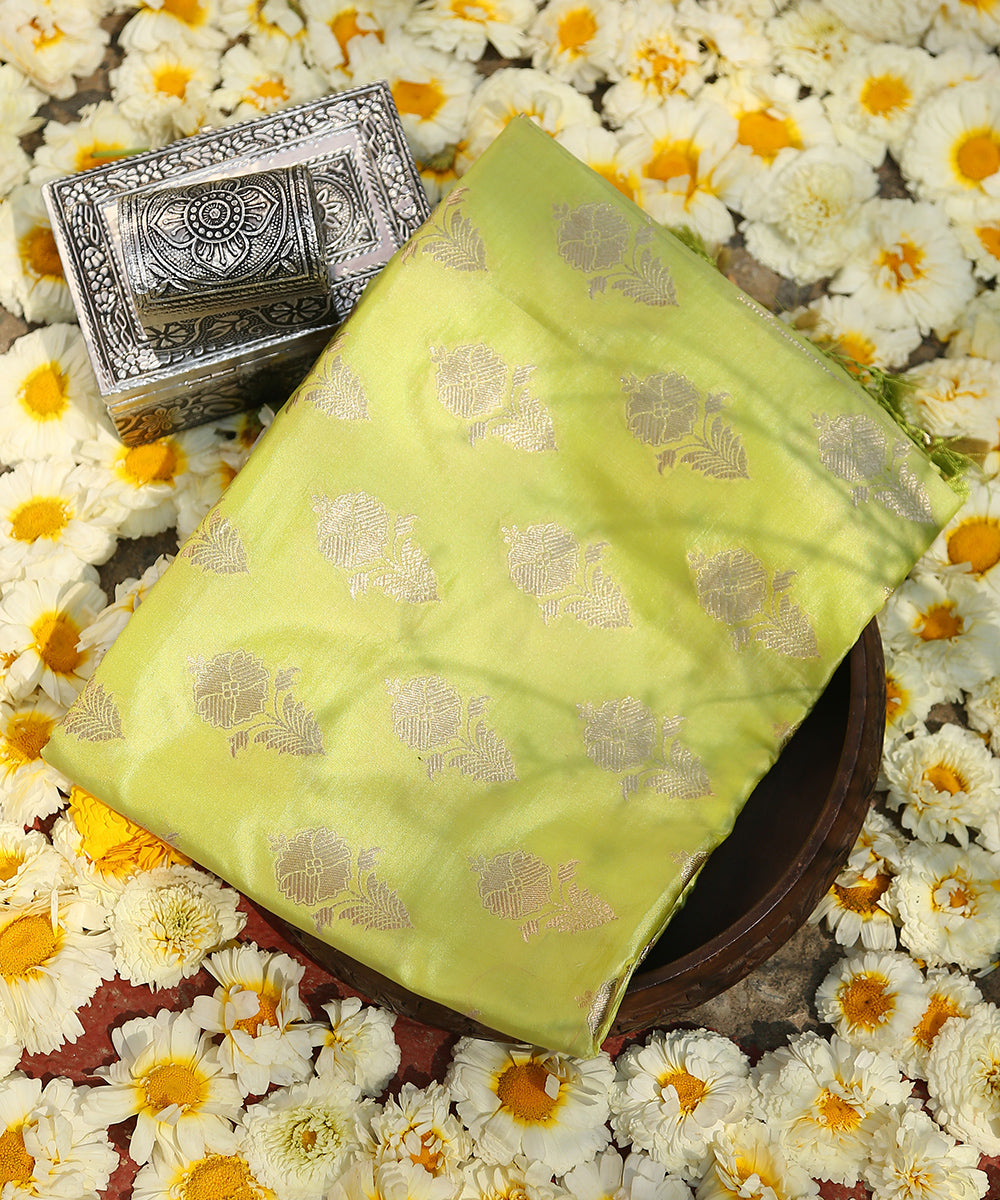 Handloom_Pista_Green_Banarasi_Pure_Katan_Silk_Banarasi_Dupatta_with_Cutwork_Booti_WeaverStory_01