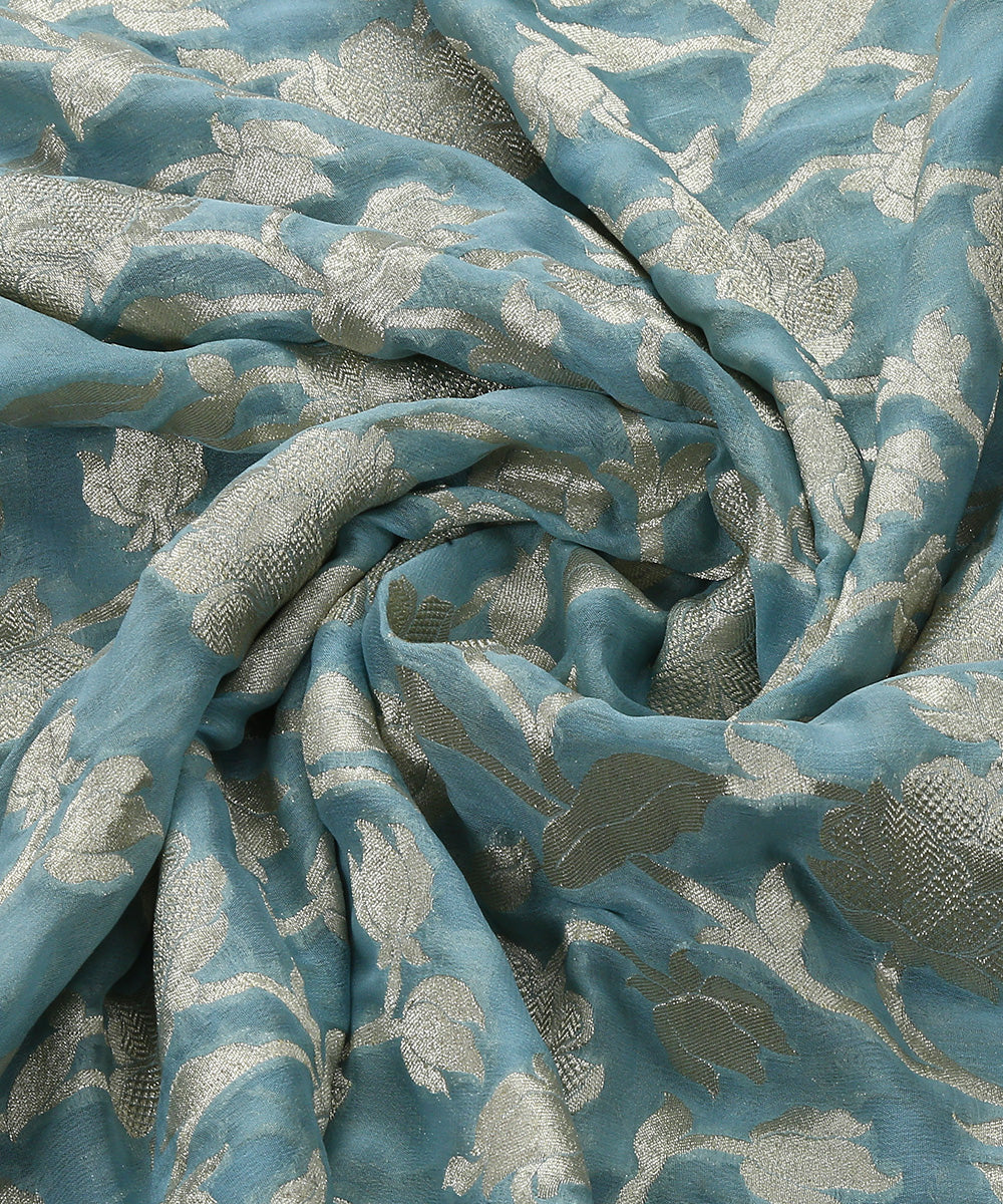 Handloom_Blue_Cutwork_Banarasi_Georgette_Dupatta_with_Cutwork_Weave_WeaverStory_05