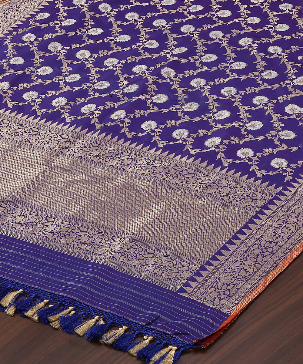 Handloom_Blue_Pure_Katan_Silk_Banarasi_Dupatta_WeaverStory_03