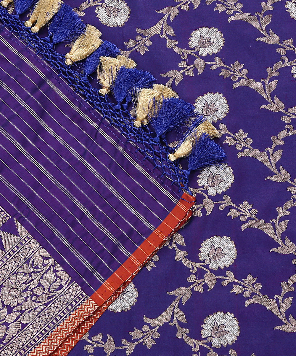 Handloom_Blue_Pure_Katan_Silk_Banarasi_Dupatta_WeaverStory_04