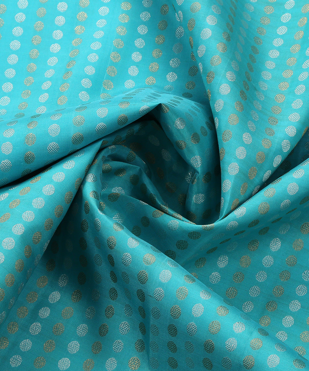 Handloom_Blue_Pure_Zari_Kanjivaram_Dupatta_With_Gold_And_Silver_Zari_Rudraksh_Motifs_WeaverStory_05