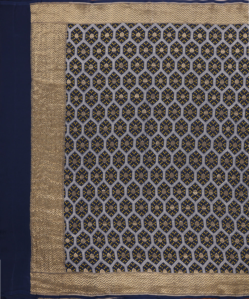 Navy_Blue_Handloom_Pure_Georgette_Banarasi_Dupatta_With_Zari_Jaal_WeaverStory_02