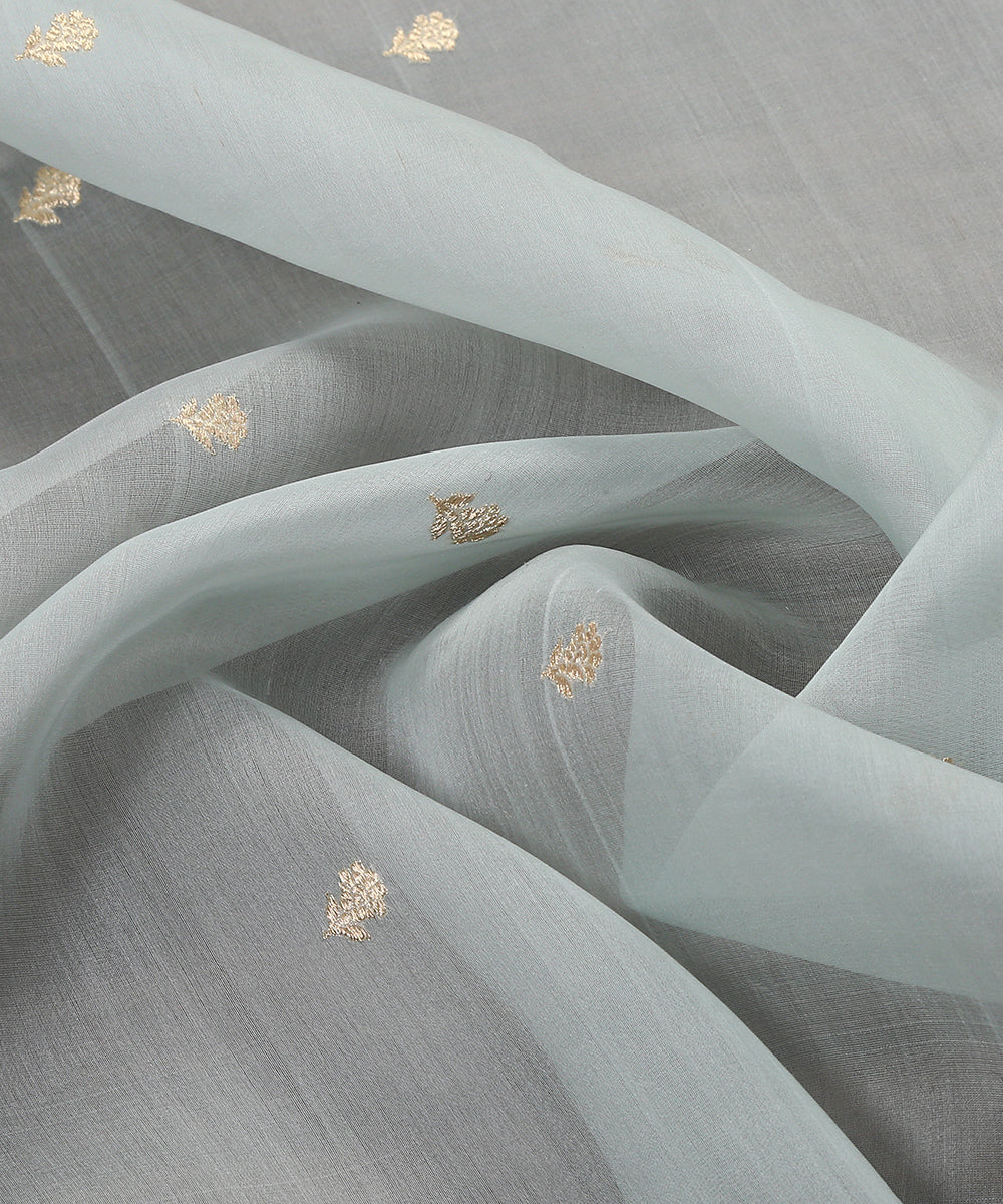 Ice_Blue_Handloom_Organza_Banarasi_Dupatta_With_Kadhwa_Booti_And_Satin_Border_WeaverStory_05