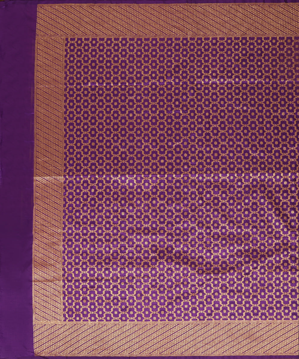 Purple_Handloom_Pure_Katan_Silk_Jangla_Banarasi_Dupatta_With_Antique_Zari_WeaverStory_02