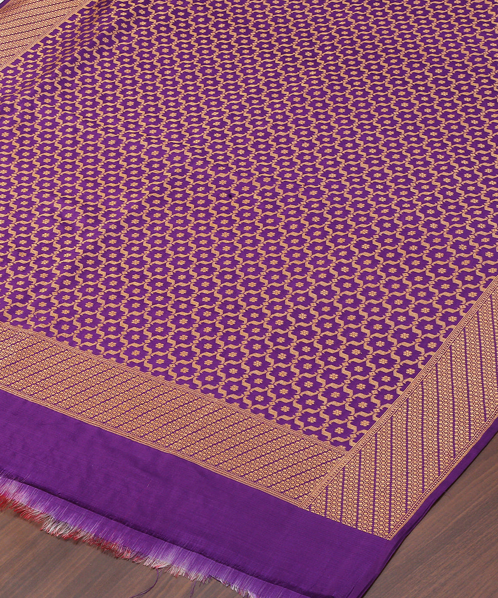 Handloom_Purple_Pure_Katan_Silk_Banarasi_Dupatta_With_Antique_Zari_WeaverStory_03