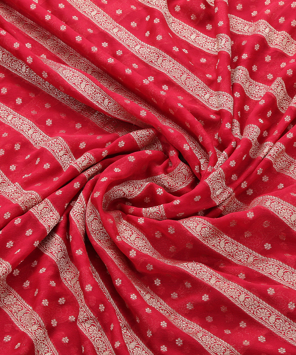 Handloom_Pink_Georgette_Banarasi_Dupatta_with_Cutwork_Aada_Jaal_WeaverStory_06