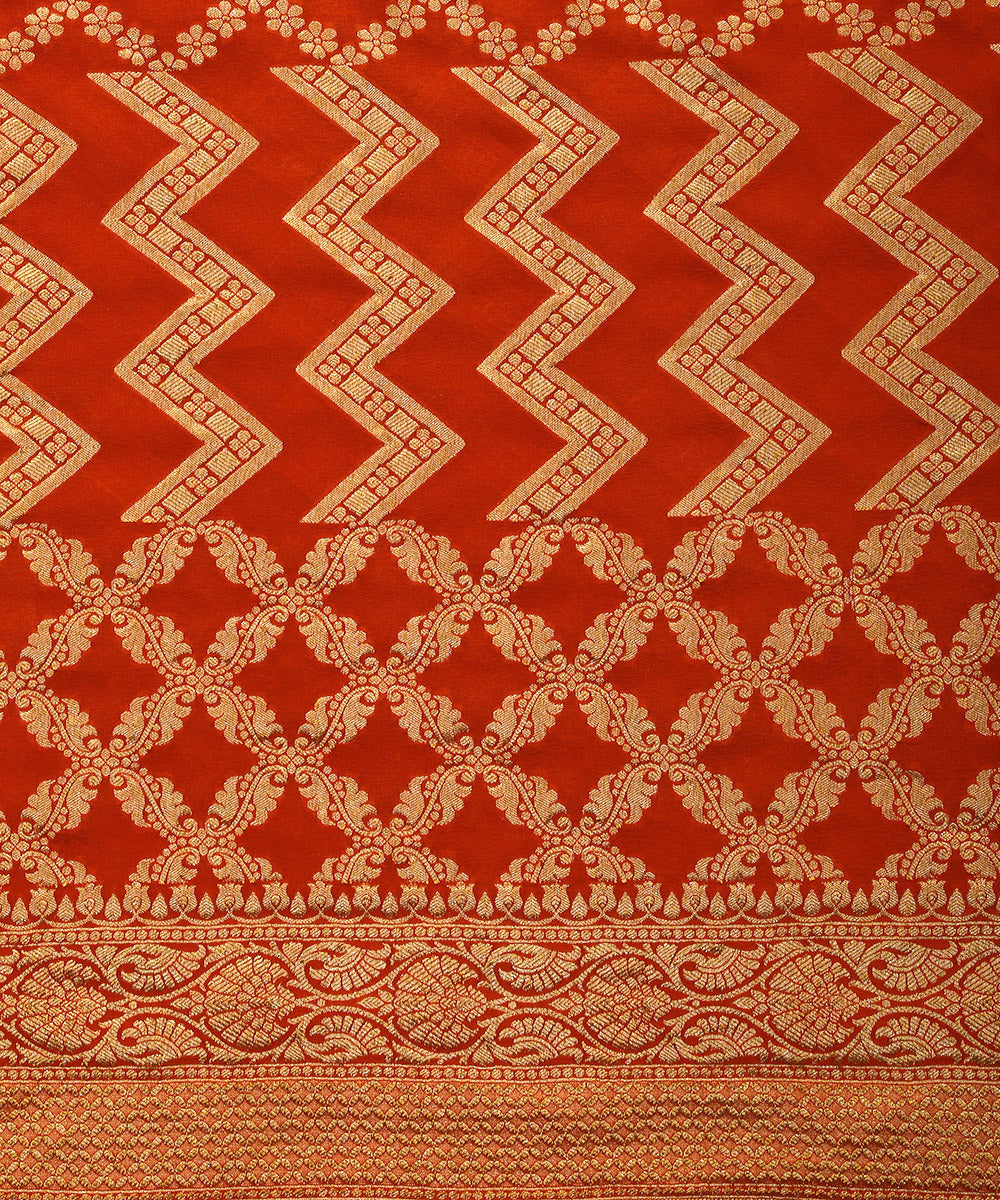 Orange_Handloom_Georgette_Banarasi_Dupatta_with_Cutwork_Jaal_WeaverStory_03