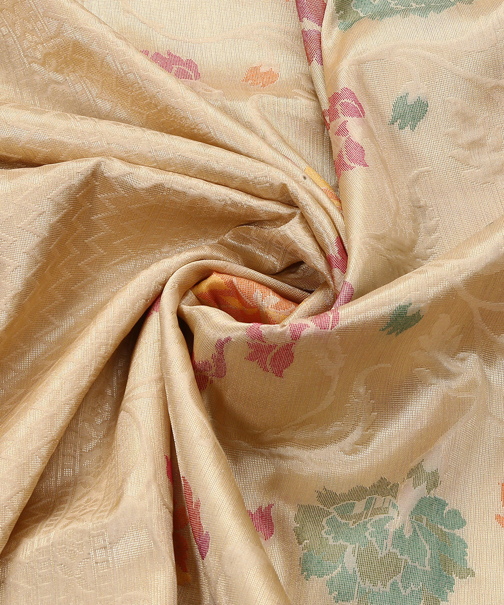Handloom_Beige_Pure_Katan_Silk_Kimkhab_Banarasi_Dupatta_WeaverStory_05