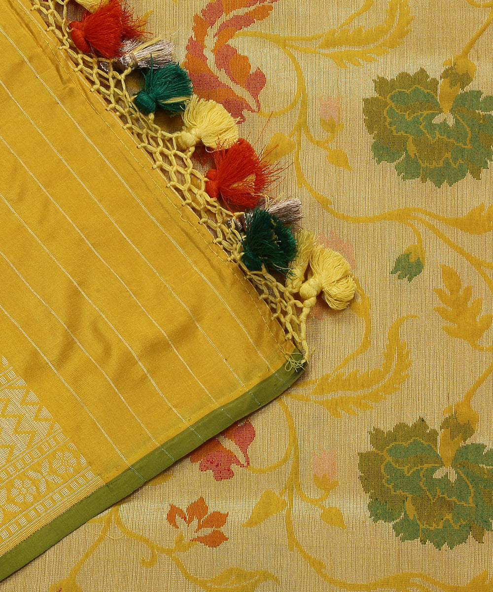 Yellow_Handloom_Pure_Katan_Silk_Banarasi_Dupatta_with_Meenakari_WeaverStory_04