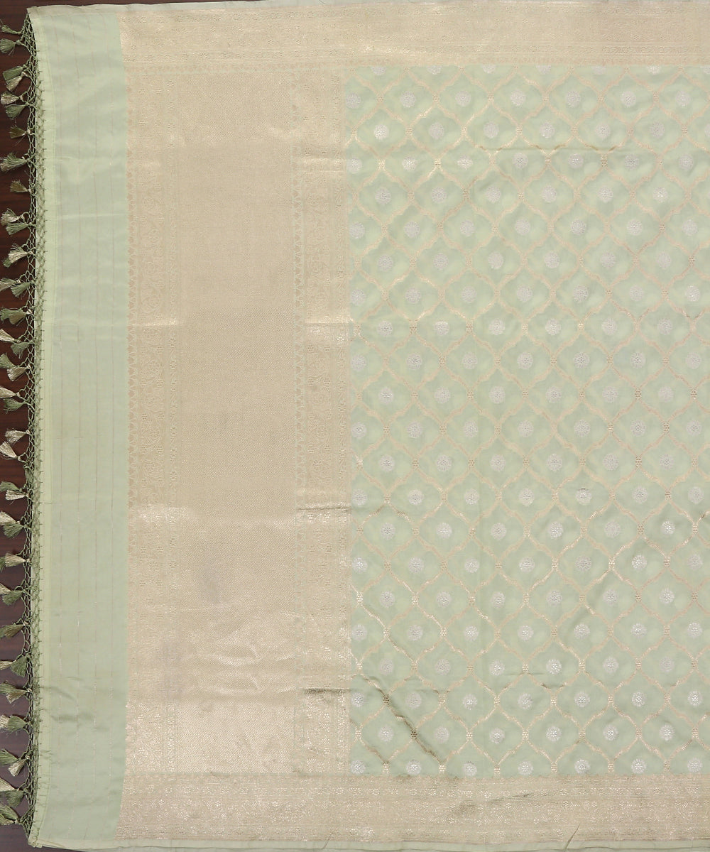 Handloom_Lime_Green_Pure_Katan_Silk_Banarasi_Dupatta_WeaverStory_02