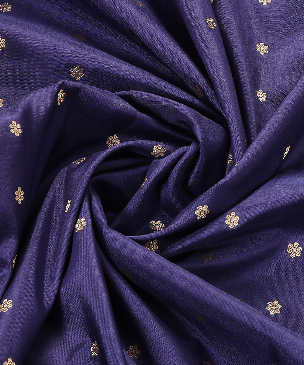 Handloom_Navy_Blue_Katan_Silk_Banarasi_Dupatta_with_Floral_Border_WeaverStory_05
