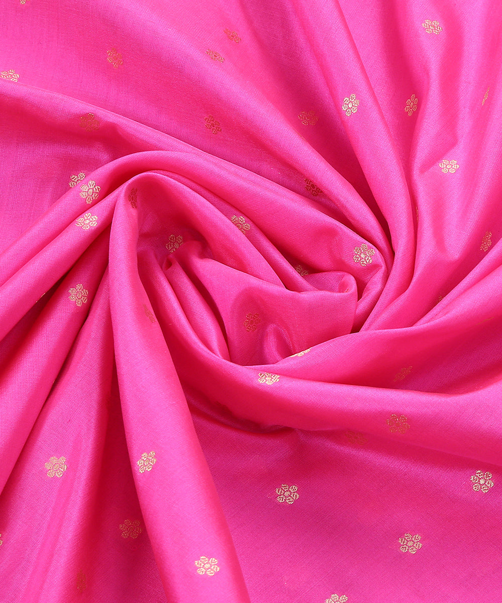 Handloom_Hot_Pink_Pure_Katan_Silk_Banarasi_Dupatta_with_Cutwork_Booti_WeaverStory_05