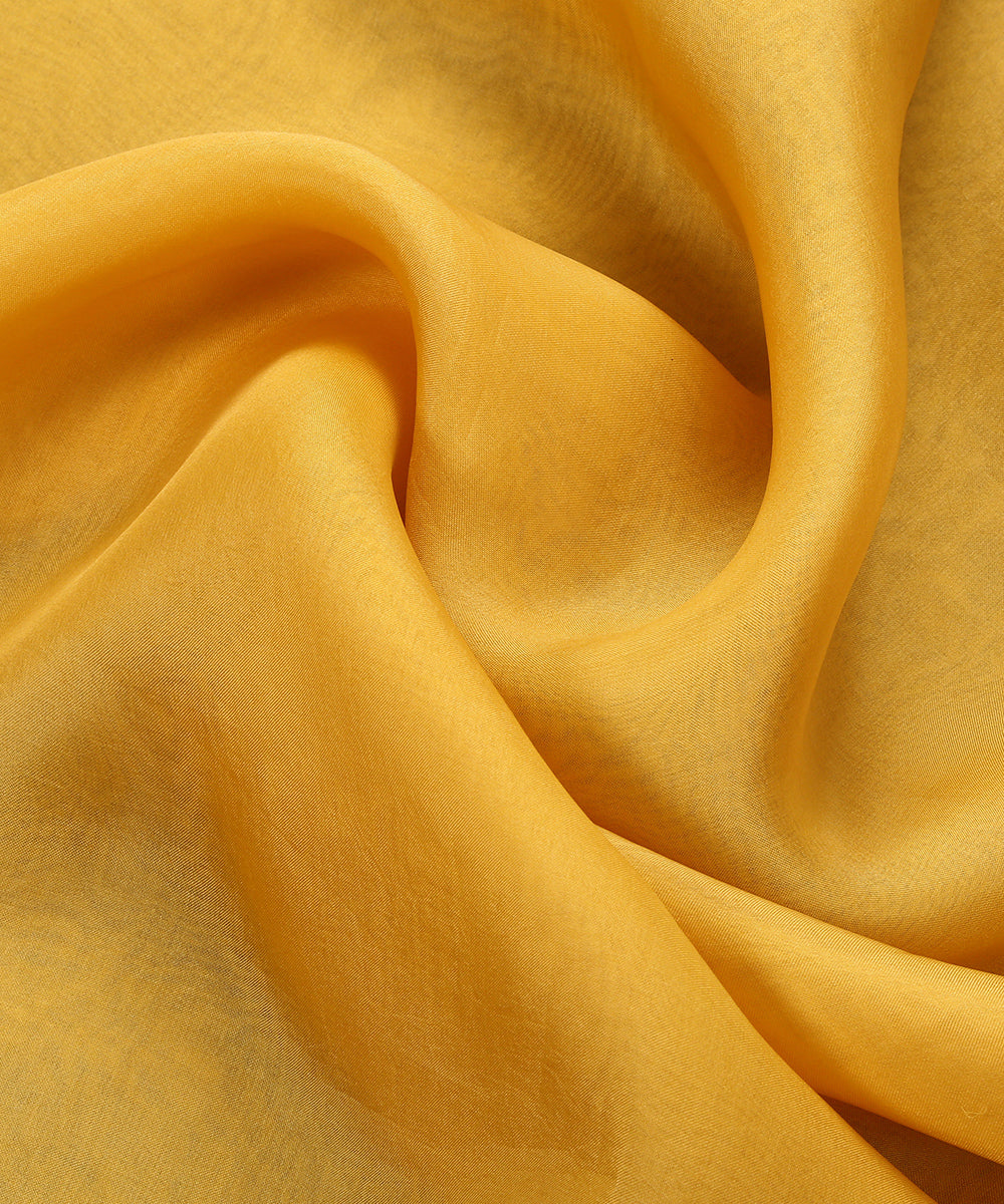 Yellow_Handloom_Organza_Dupatta_With_Hand_Embroidered_Border_WeaverStory_05
