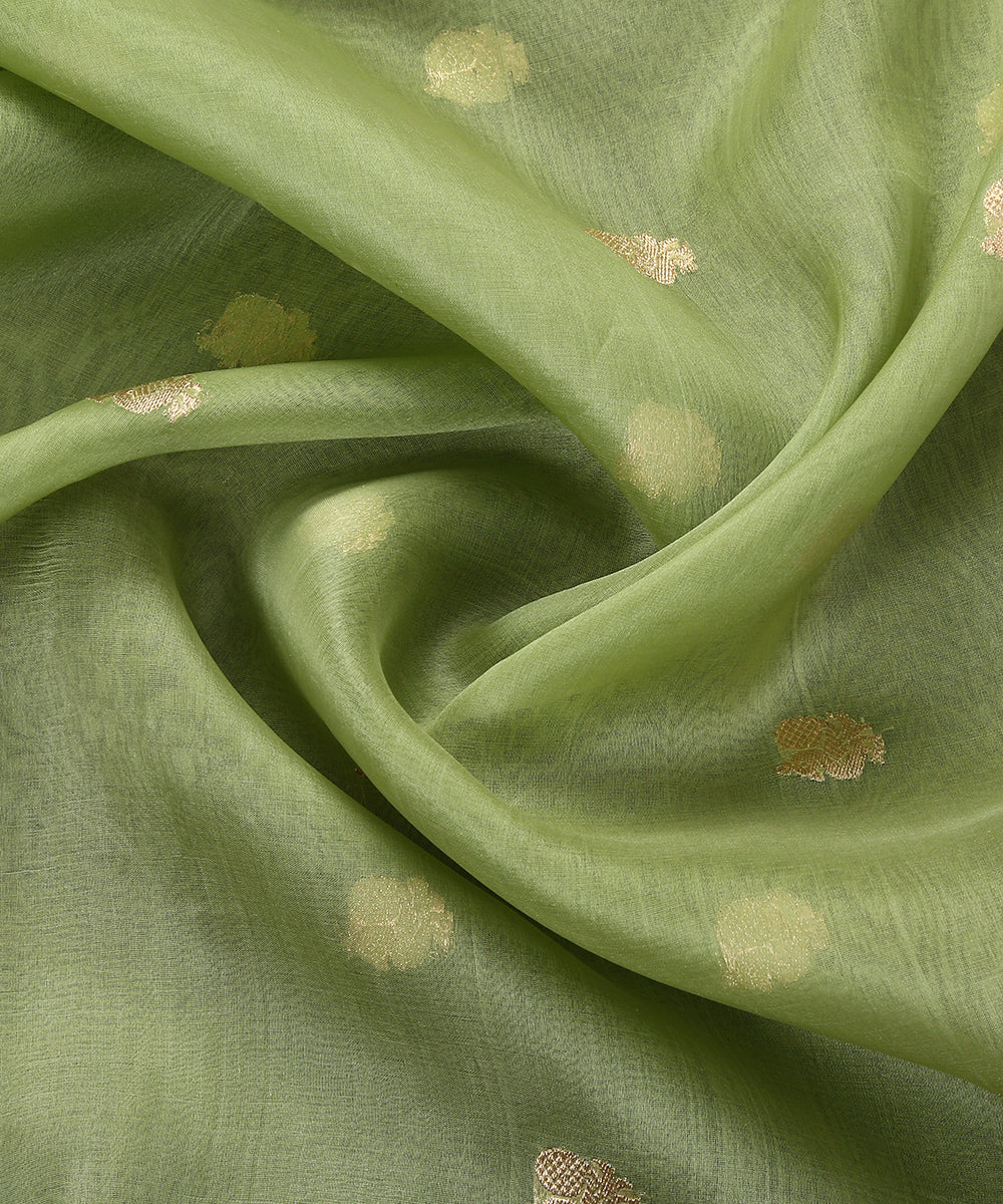 Green_Handloom_Kora_Silk_Banarasi_Dupatta_with_Peacock_Border_WeaverStory_05