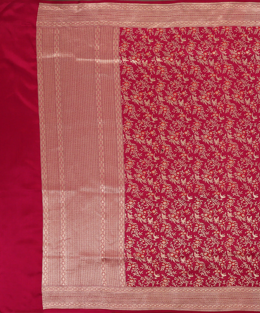 Pink_Handloom_Pure_Katan_Silk_Banarasi_Dupatta_With_Birds_Motifs_WeaverStory_02