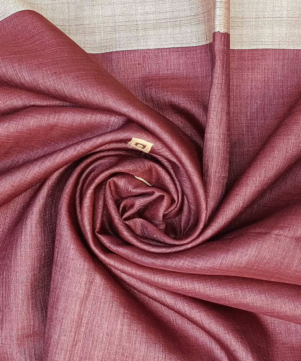 Handloom_Onion_Pink_Pure_Kosa_Silk_Dupatta_With_Geometrical_Beige_Palla_WeaverStory_05