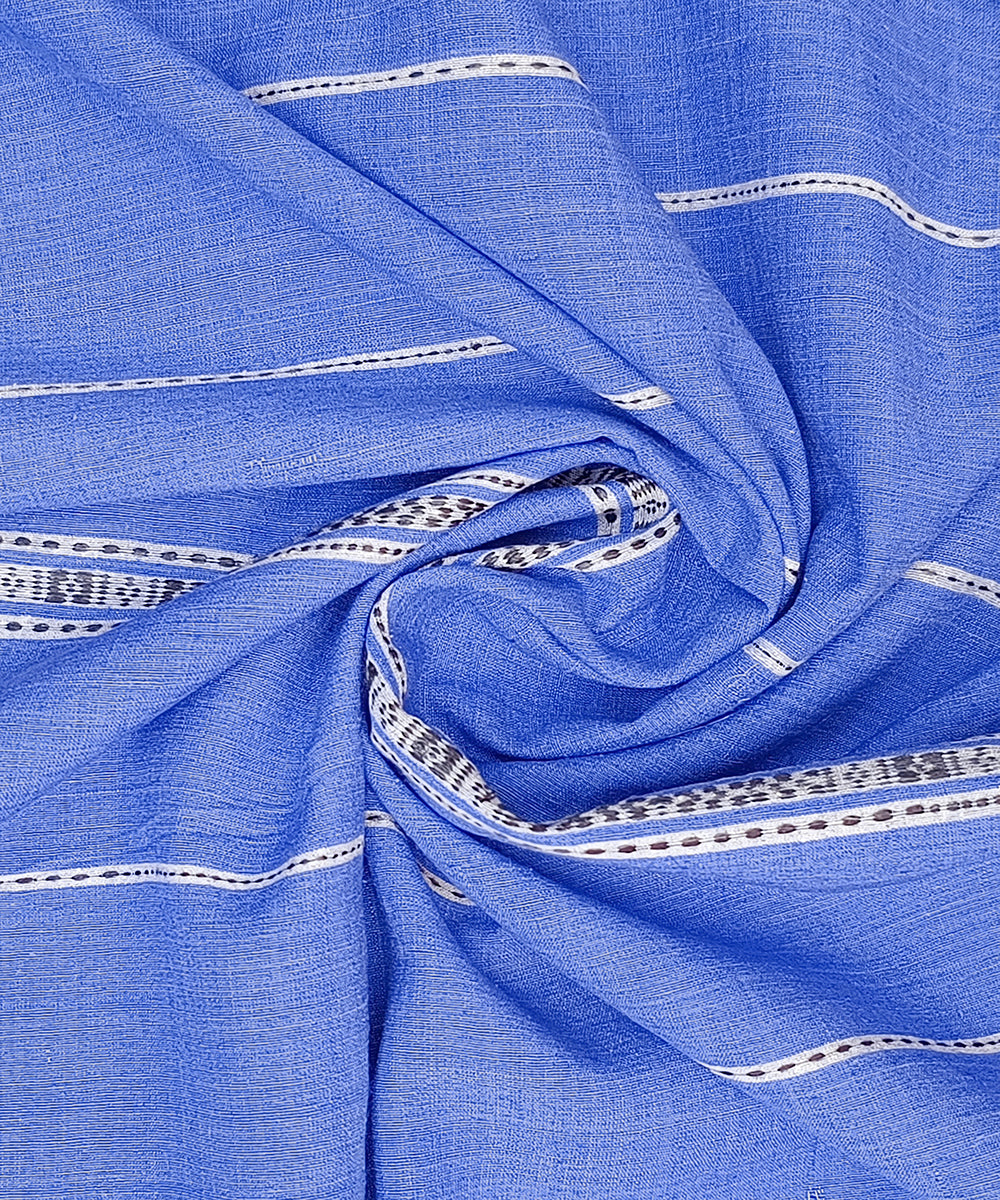Blue_Handloom_Pure_Kosa_Silk_Striped_Dupatta_WeaverStory_05