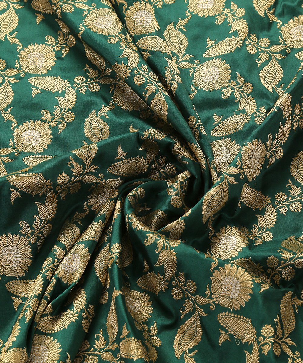 Dark_Green_Handloom_Pure_Katan_Silk_Kadhwa_Jangla_Banarasi_Dupatta_WeaverStory_06