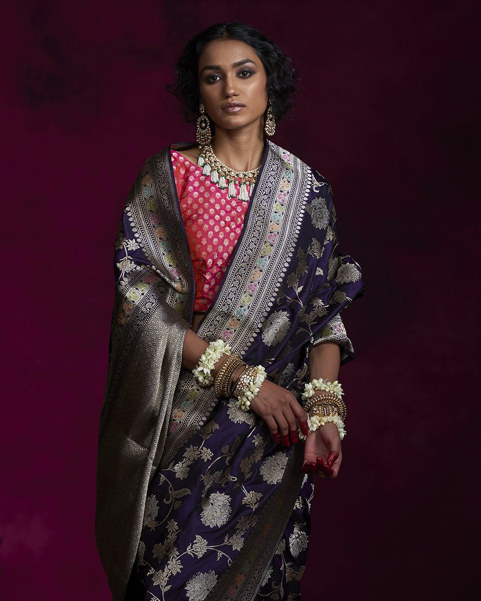 Dark_Purple_Handloom_Banarasi_Saree_Katan_Silk_Saree_with_All_Over_Jangla_Pattern_WeaverStory_01