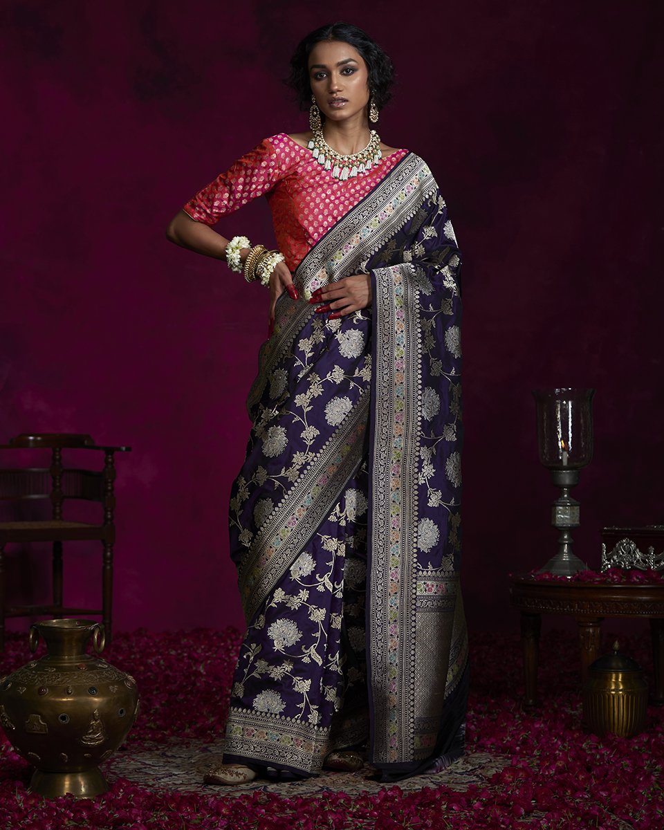 Dark_Purple_Handloom_Banarasi_Saree_Katan_Silk_Saree_with_All_Over_Jangla_Pattern_WeaverStory_02