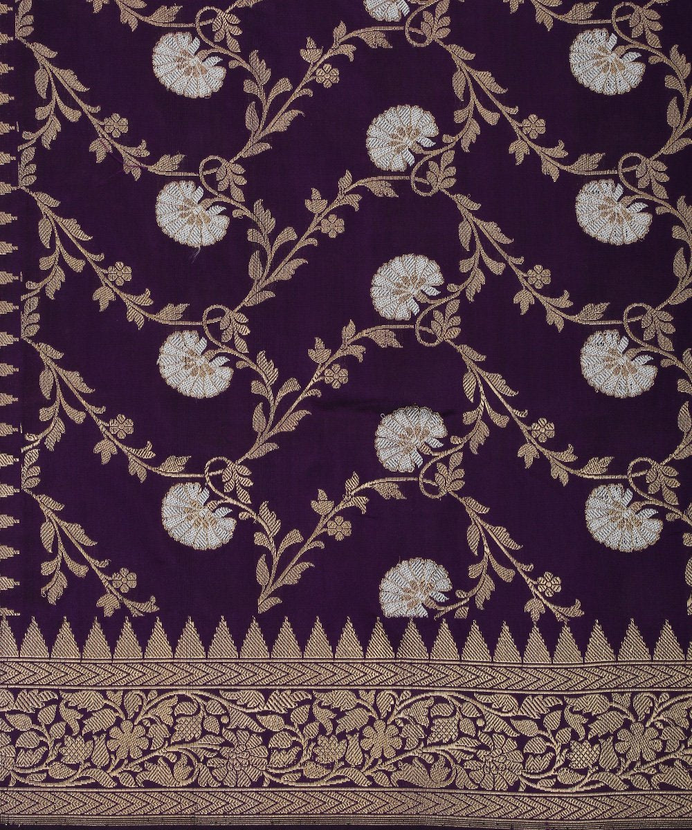Dark_Purple_Handloom_Kadhwa_Jangla_Pure_Katan_Silk_Banarasi_Dupatta_with_Sona_Rupa_Zari_WeaverStory_03