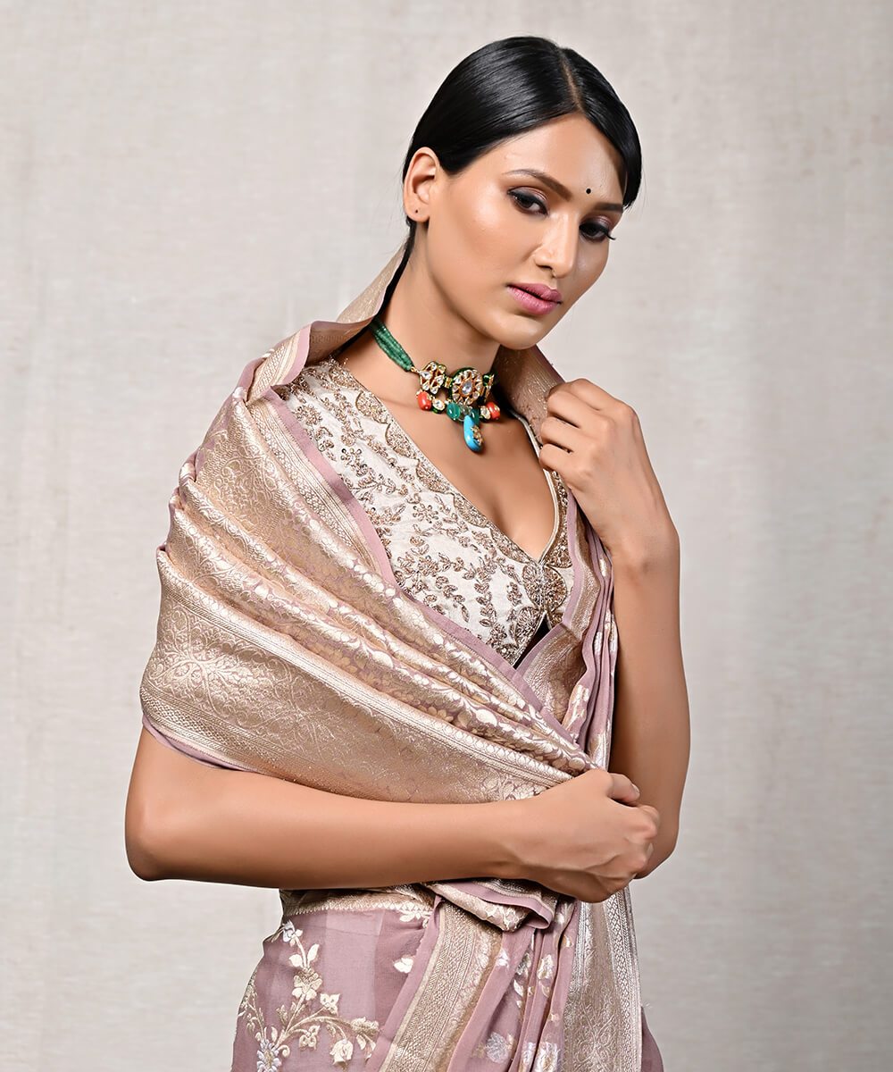Mauve_Handloom_Banarasi_Georgette_Saree_with_Floral_Weave_WeaverStory_01